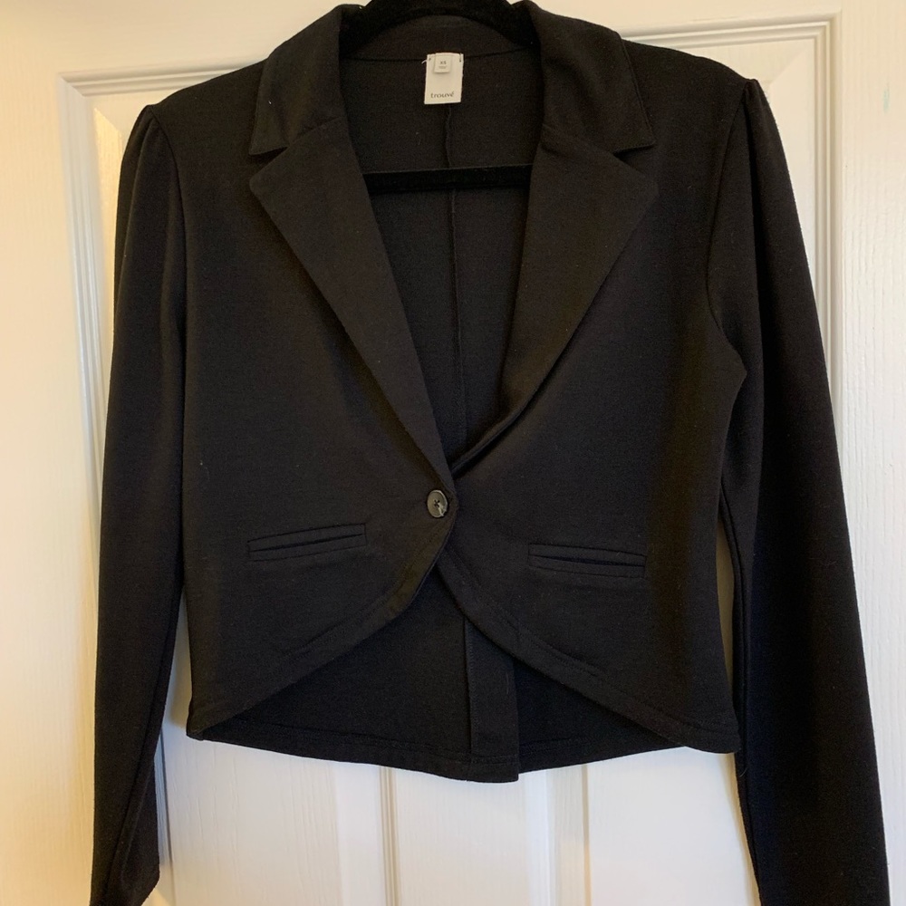 Trouvé black cropped blazer